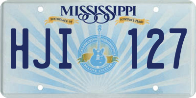 MS license plate HJI127