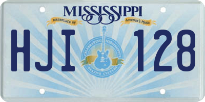 MS license plate HJI128