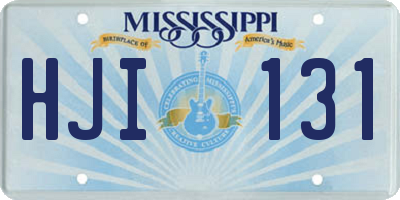MS license plate HJI131