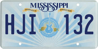 MS license plate HJI132