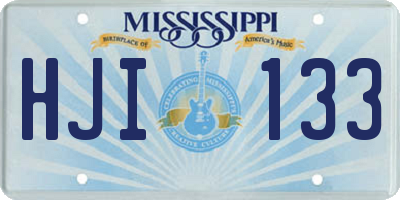 MS license plate HJI133