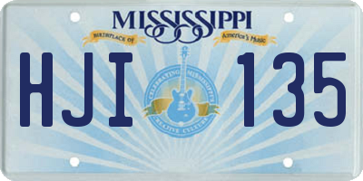 MS license plate HJI135