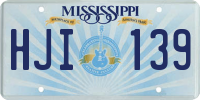 MS license plate HJI139