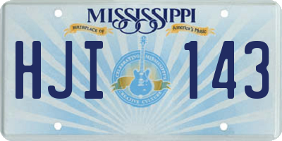 MS license plate HJI143