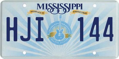MS license plate HJI144