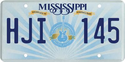 MS license plate HJI145
