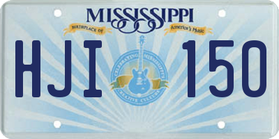 MS license plate HJI150