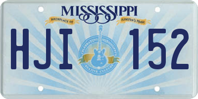 MS license plate HJI152
