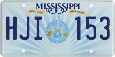 MS license plate HJI153