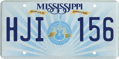MS license plate HJI156