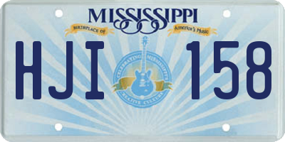 MS license plate HJI158