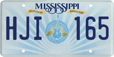 MS license plate HJI165