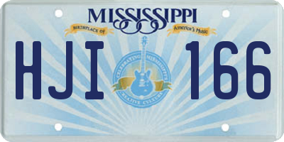 MS license plate HJI166