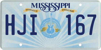 MS license plate HJI167