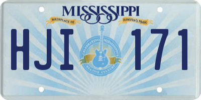 MS license plate HJI171