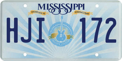 MS license plate HJI172