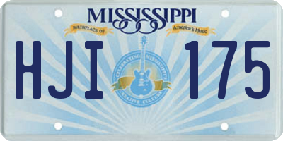 MS license plate HJI175
