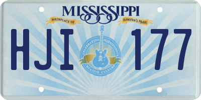 MS license plate HJI177