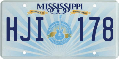 MS license plate HJI178
