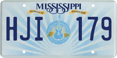 MS license plate HJI179