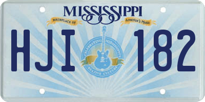 MS license plate HJI182