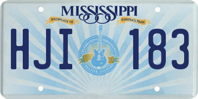 MS license plate HJI183