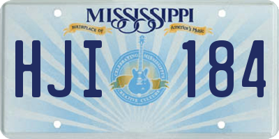 MS license plate HJI184