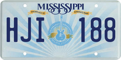 MS license plate HJI188