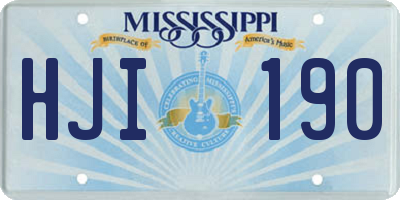 MS license plate HJI190
