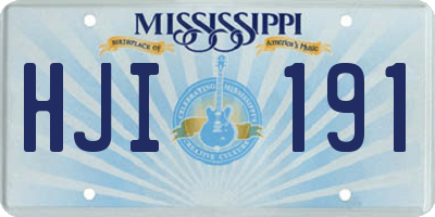 MS license plate HJI191