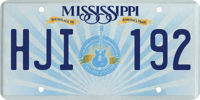 MS license plate HJI192