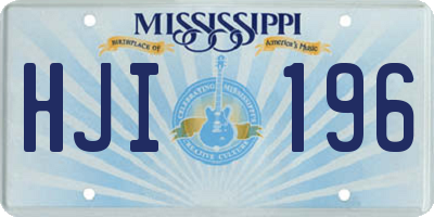 MS license plate HJI196