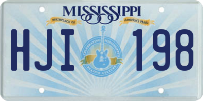 MS license plate HJI198