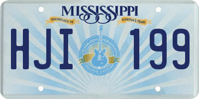 MS license plate HJI199