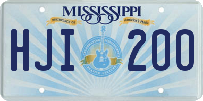 MS license plate HJI200