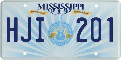 MS license plate HJI201