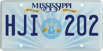 MS license plate HJI202