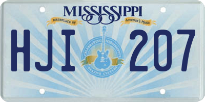 MS license plate HJI207
