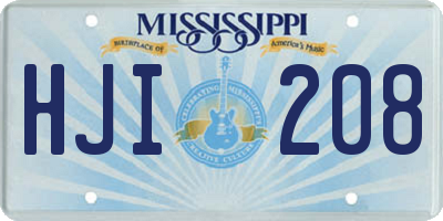 MS license plate HJI208