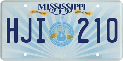 MS license plate HJI210