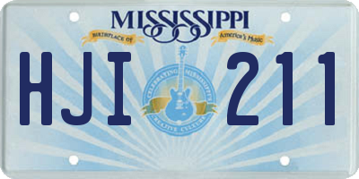 MS license plate HJI211
