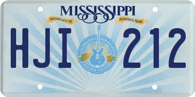 MS license plate HJI212
