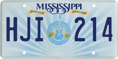 MS license plate HJI214