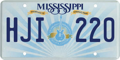 MS license plate HJI220