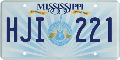 MS license plate HJI221