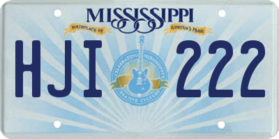 MS license plate HJI222