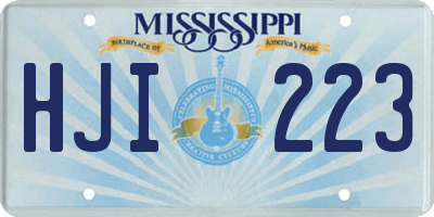 MS license plate HJI223