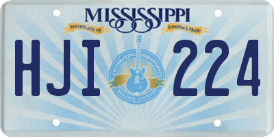 MS license plate HJI224