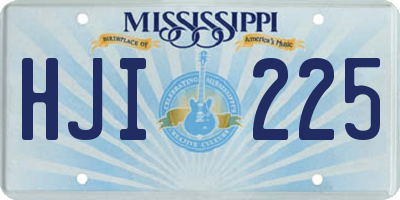 MS license plate HJI225