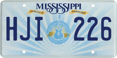 MS license plate HJI226